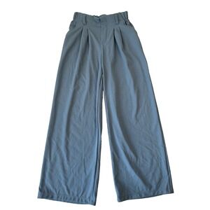 Halara Pants Womens XS‎ Blue High Waist Wide Leg Trouser Pleated Yoga Classic